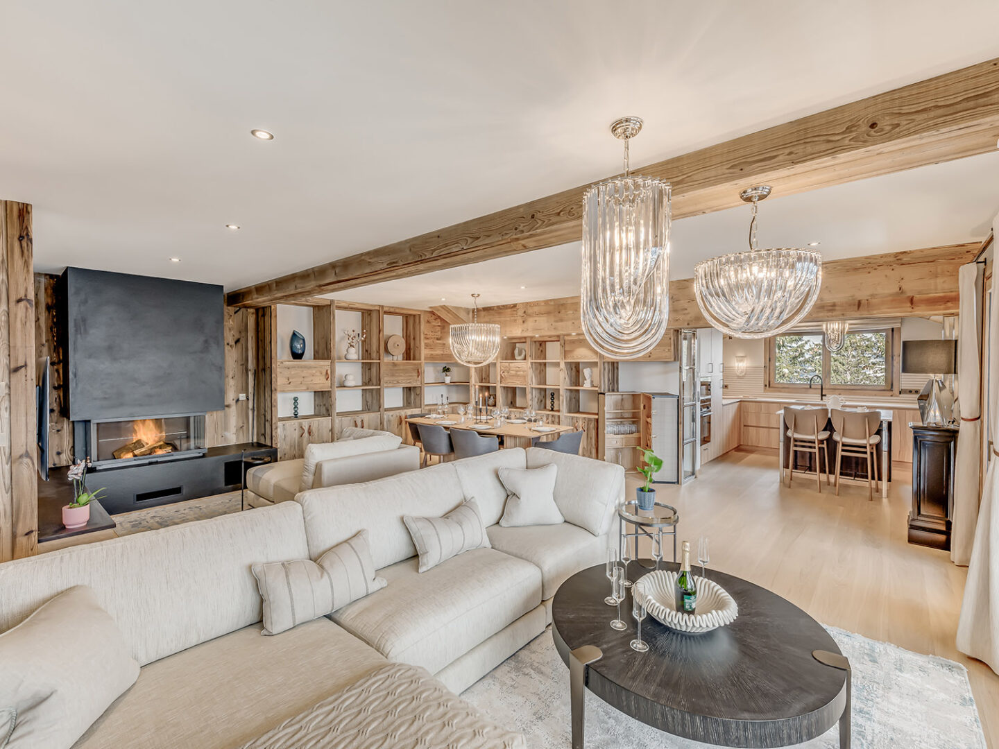 Serviced Apartment Penthouse B - Courchevel 1850 - living room 4
