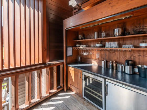 Outside bar heated terrace Chalet St. Christophe in Courchevel 1850